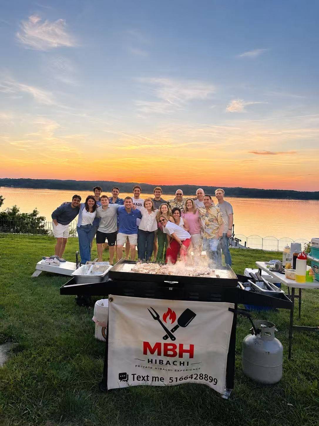 hibachi party at lake